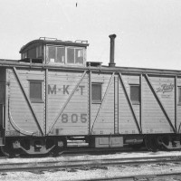 MKT OKC  March 1957  yellow caboose 805