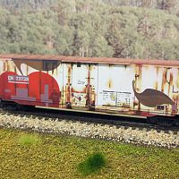 Pre-weathered Micro-Trains Box car CN73728
