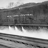 Scooping water from track pans on the New York Central