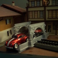 testing my new hotwheels VW with some European backdrop. Quickie lay out on top of my piano. Not a finished layout.