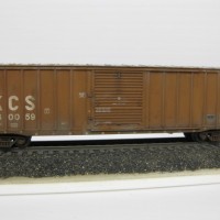 Atlas KCS 50ft ribbed boxcar that was all lonely sitting in a box cos I hated the Accumate couplers, so I chopped them of at the trucks & fitted body mounted MT Z #905's / replaced the stirrups with BLMA and spent an hour or so trying my best not to overdo the weathering....now I like it even though it still rides a bit high